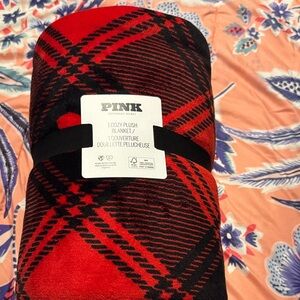 PINK Victoria's Secret Red and Black Plaid Throw